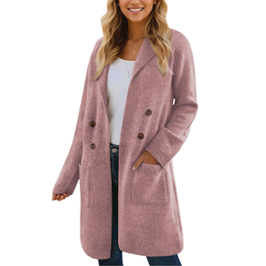 Áo khoác dạ len dài chống thấm thời trang bán chạy dành cho nữ, chất lượng cao, màu trơn, kiểu dáng ôm dáng - Product Image 5