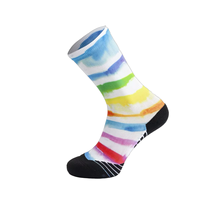 Chaussettes de sport personnalisées pour homme, respirantes, antidérapantes, à séchage rapide, tricotées, imprimées, écologiques, avec bordure et bas de chaussette, collection automne