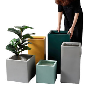 <span class=keywords><strong>Maceta</strong></span> de escritorio ecológica de cerámica Morandi INS de estilo nórdico, <span class=keywords><strong>maceta</strong></span> cuadrada para flores, <span class=keywords><strong>maceta</strong></span> verde moderna de 40cm con agujeros - Product Image 1