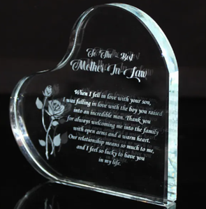 Cadre photo en verre cristal vierge en gros, en forme de cœur, pour cadeaux de commémoration de l'amour perdu - Product Image 4