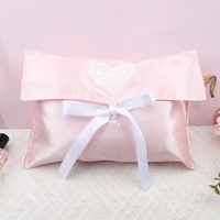 Sac en satin de luxe avec fermeture à ruban et impression de logo personnalisé, pochette cadeau en satin doux pour lingerie, vêtements, bijoux, rangement de cadeaux