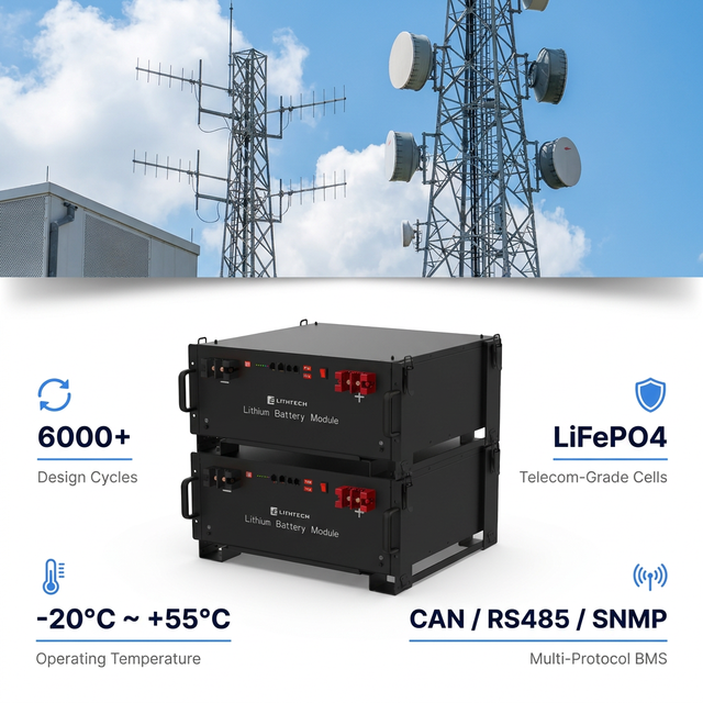48V 150Ah 100ah LiFePO4 Battery Pack 7.2kWh 5kWh 51.2V Rack Mounted Telecom Base Station UPS Backup Power Supply