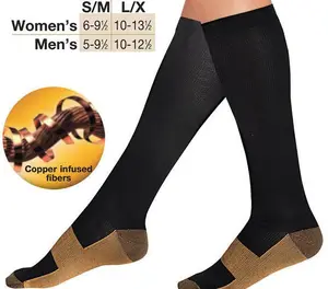 Calze in Nylon in fibra di rame che dimagriscono calze a compressione per gambe di bellezza calze Fitness sopra le calze magiche al ginocchio