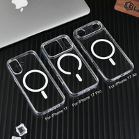 Coque de Téléphone 2-en-1 Magnétique Transparente en PC+TPU Anti-Choc la Plus Vendue avec Logo OEM/ODM pour iPhone 17 Pro Max