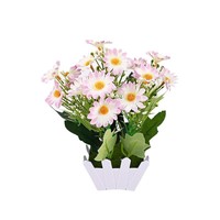 Set Bunga Pagar Sutra Daisy Simulasi Kecil Dekorasi Taman Padang Rumput Tanaman Hijau Liburan Hari Valentine Thanksgiving