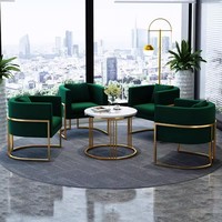 Canapé en U de luxe léger, table basse et chaise pour salon de beauté, bureau de vente, réception d'hôtel, mobilier de négociation