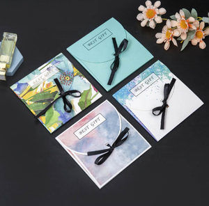 Модный дизайн шелковые носки упаковка квадратный платок красочный складной бумажный конверт с ленточной застежкой для шелкового шарфа - Product Image 2