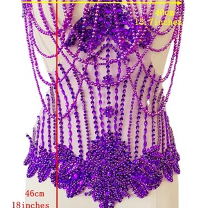 Apliques de Encaje con Pedrería Acrílica Hechos a Mano, Decoración con Cuentas, Parches <span class=keywords><strong>para</strong></span> Vestidos y Accesorios de Ropa - Product Image 2