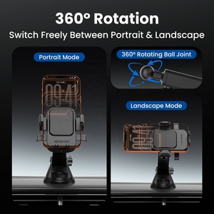 Support de téléphone pour voiture ESEEKGO CH-18 ABS avec ventouse et bras extensible, rotatif à 360 degrés, fixation à une touche, compatible avec les appareils de 4,7 à 7 pouces - Product Image 3