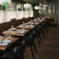 Banquette en cuir sur mesure pour restaurant commercial, mobilier de restaurant avec table et chaises pour bistro et bar