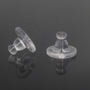 Rõ ràng Silicone phẳng ngọc Bông tai đinh tán mũi phẳng Stud - Product Image 2