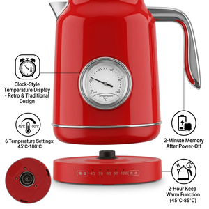 European Standard Compliant Stainless Steel 1.7L Digital <b>Temperature</b> <b>Control</b> Double-layer Anti-dry Fast <b>Kettle</b> Digital Temperatu - Product Image 5