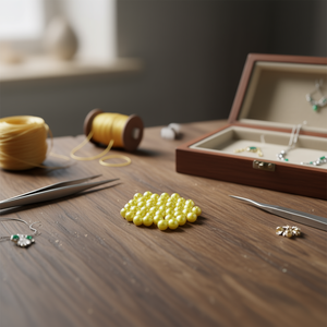 Perle di Corallo Giallo 8mm 20g per Creazione di Gioielli - Product Image 3