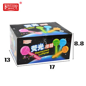 Sucette qui brille dans le noir, bonbon fruité en bâtonnet, en boîte, bonbon fruité dur multicolores en bâtonnet - Product Image 2