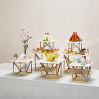 Ensemble de supports de présentation de buffet en acier inoxydable, support carré, mariage, traiteur, banquet, hôtel, fête, dessert, alimentation, élévation, logo personnalisé