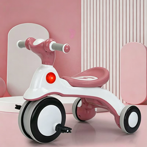 Jouets pour enfants, tricycle pour enfants avec musique et pédales pour les enfants de 1 à 3 ans et de 3 à 6 ans, poussette légère en plastique - Product Image 4