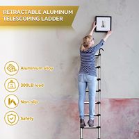 Échelle télescopique moderne en aluminium et acier de 26,2 pieds, légère, avec pieds antidérapants pour l'extérieur de la maison et l'entrepôt