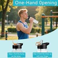Bouteille d'eau moderne en plastique transparent DIY pour enfants, sans BPA, écologique, pour le camping