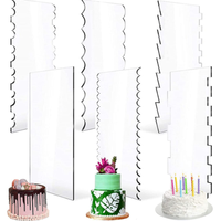 Kit de racloir, peigne en acrylique pour gâteaux à la crème, décoration lisse, 4 pièces, échantillon gratuit, personnalisé, 6 pièces