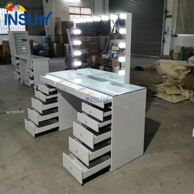 Hot Selling Makeup Vanity House Vanity Table with Lights and Mirror
