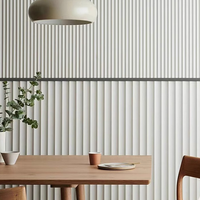 Échantillon gratuit, vente en gros d'usine, panneau de grille en bois, panneau de grille ondulé, panneau de grille solide, poli, imperméable, panneau de fond de télévision