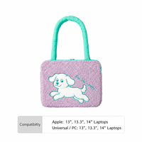 Sac à main pour ordinateur portable en peluche douce antichoc, double compartiment, housse de protection pour ordinateur universelle 13,3 14 pouces OEM ODM