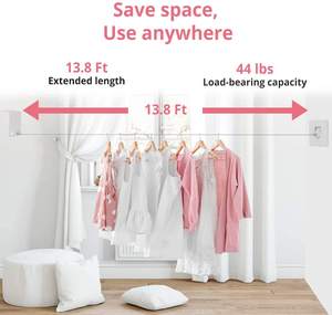 Tendedero Retráctil Ajustable, Tendedero <span class=keywords><strong>Extensible</strong></span> <span class=keywords><strong>de</strong></span> Acero Inoxidable, <span class=keywords><strong>Cuerda</strong></span> <span class=keywords><strong>de</strong></span> Lavandería Resistente - Product Image 6
