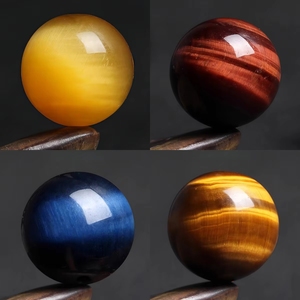 JD GEMS Perline in Pietra Naturale Occhio di Tigre Rosso, Giallo, Oro e Blu da 4-16mm, Ideali per Creazione di Gioielli Fai-da-Te - Product Image 1