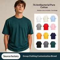 T-shirt de travail en coton épais à manches courtes, uni, coupe décontractée, sensation haut de gamme, antibactérien, anti-odeur, OEM/ODM
