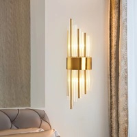 Applique murale led industrielle de luxe en métal doré, décor luxueux, pour chambre à coucher, couloir, luminaire d'intérieur, éclairage moderne