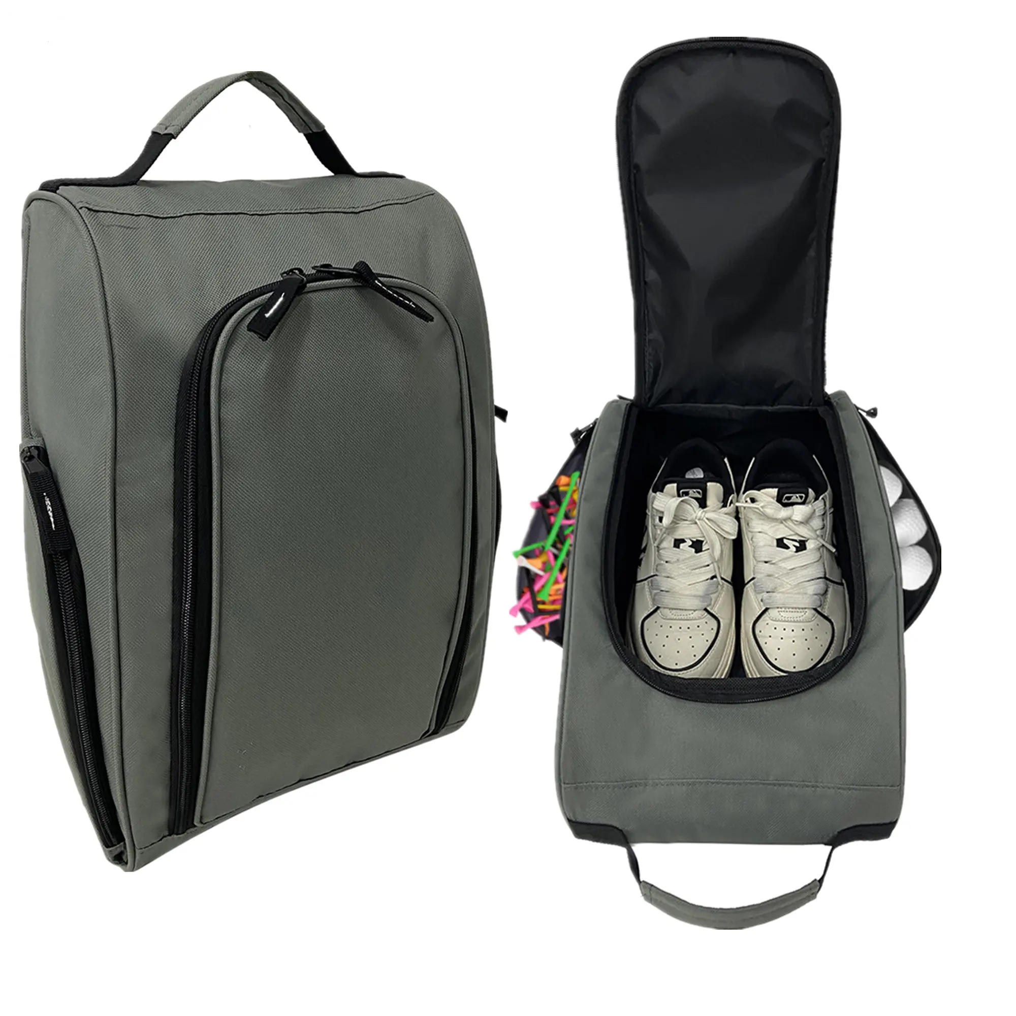 2023 Fábrica Logotipo Personalizado Alta Qualidade Reciclado Com Zíper Nylon Golf Sneaker Travel Bag Gym Golf Sport Shoe Bag