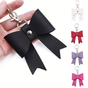 Cute Bow Pu Leather Keychain With Lobster Clasp Fashion Bowknot <b>Ring</b> for <b>Bag</b> Charm Women's Car <b>Key</b> Holder Accessory - Product Image 1