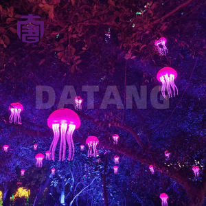 Ip65 Rgb Customized Color Hanging Jellyfish Lamp Luminous Landscape Pendant For Halloween Christmas Decor Bar <b>Chandelier</b> Fiber - Product Image 2
