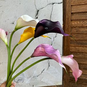 Fleur artificielle Calla Lily Jinxi, rose, jaune, violet, rouge rose, PVC réaliste, décoration de mariage, décoration de la maison, accessoire photo - Product Image 3