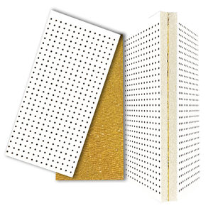 Panel Acústico Perforado Cuadrado Moderno, Ignífugo, Aislante Térmico, de Fibra Mineral, <span class=keywords><strong>para</strong></span> Techo Falso Artístico en Hospitales - Product Image 1