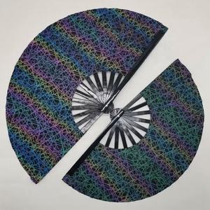 Ventilateur pliant de 27cm/33cm pour Kung Fu Ventilateur à film laser PVC Performance Photographie Cadeaux Accessoires d'artisanat Éventail de scène et de danse 7 couleurs - Product Image 2