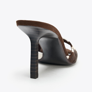 <span class=keywords><strong>Sandali</strong></span> <span class=keywords><strong>da</strong></span> donna ZA con tacco sottile e punta affusolata in pelle scamosciata, slip-on, estivi e autunnali, resistenti, alla moda, comodi per camminare, casual - Product Image 3