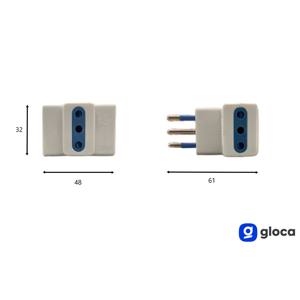 อะแดปเตอร์สำหรับเดินทางโกลก้า 3 แพ็ค 10A 250V มาตรฐานอิตาลี พร้อมช่องเสียบ 3 ช่อง วัสดุ ABS สีขาว ใช้ในครัวเรือน - Product Image 2