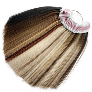 Estensioni dei capelli umani grezzi russi all'ingrosso della fabbrica con i campioni di colore su misura dell'anello di colore e l'etichetta di Logo - Product Image 6