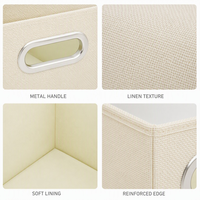 Cubo de Almacenamiento Plegable que Ahorra Espacio, con Asas Metálicas Resistentes, Cestas de Almacenamiento Reforzadas con PP para Ropa Interior y Accesorios