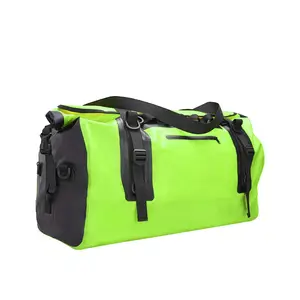 Kamp yürüyüş seyahat için 60L büyük boy PVC branda IPX6 su geçirmez kuru sırt çantası spor çantası