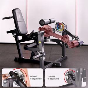 Machine 3-en-1 à charge par disques pour soulevé de cuisse et extension de jambe, équipement de gym en acier réglable pour entraînement des jambes et des fessiers, utilisable assis ou allongé - Product Image 3