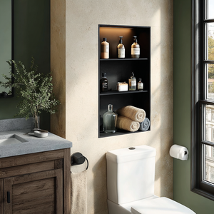 Niche de salle de bain encastrée murale en acier inoxydable avec étagère de douche LED - Product Image 5