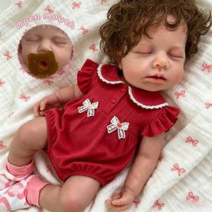 Poupée Reborn LouLou 12/18 pouces avec cheveux, réaliste, en silicone platine, bouche ouverte, compagnon de jeu anatomiquement correct pour filles - Product Image 1