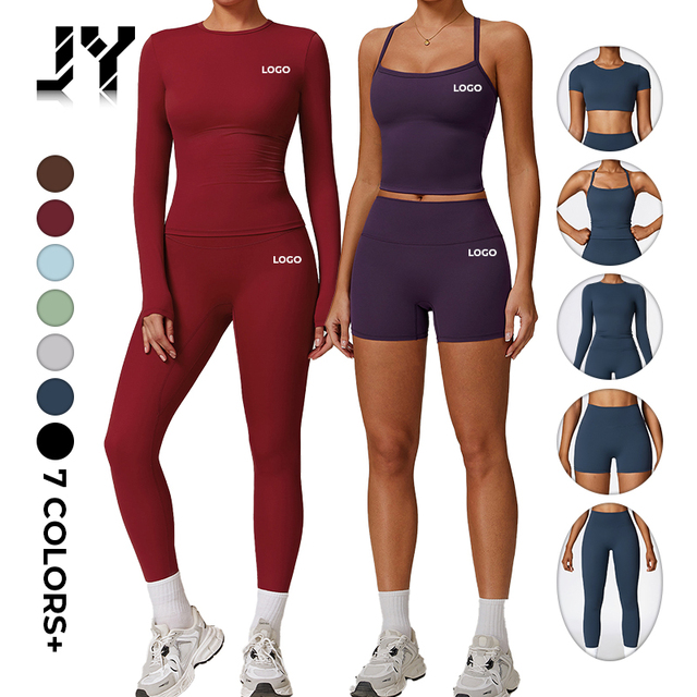Joyyoung New Women Workout Wear Sets Fitness Gym Clothing 5 Piece Yoga Sets Sports Active Wear Gym Fitness Sets