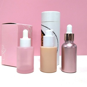 20ml/30ml/50ml/60ml/80ml <b>Flat</b> Shoulder Essential Oil Facial Serum Frosted Clear Glass Dropper Bottle Pipette Screen Printed - Product Image 6