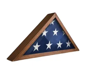 Solid Wood Military Flag Display Case Flag Shadow Box