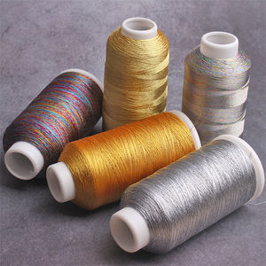 Auf Lager High Tenacity 3/6/9/12/15 Ply 1000 <span class=keywords><strong>m</strong></span> Gold Silber Metallic Thread DIY Schmuck herstellung Faden - Product Image 1