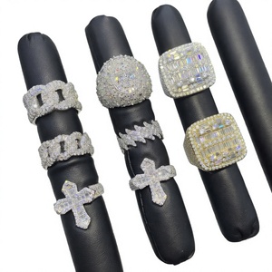 Anillos de Moissanita de Plata de Ley 925 de KIVORA, Corte Brillante Redondo, Engaste de Garras, Estilo Hip Hop Iced Out, para Hombre, Joyería de Fiesta - Product Image 4