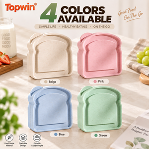 Food Grade Sandwich <b>Lunch</b> <b>Box</b> Portable Square Meal Container <b>Stackable</b> Lightweight Easy Clean for Office School - Product Image 3